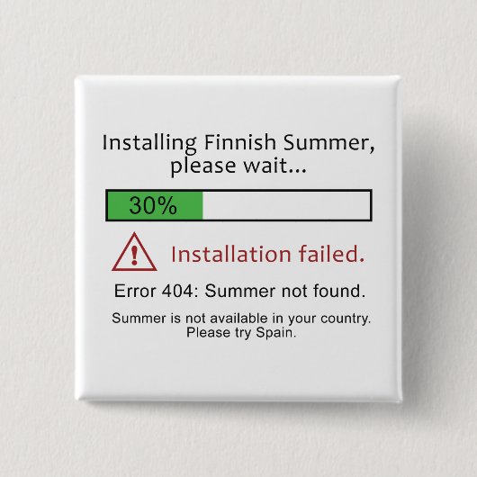 Funny Finse zomerknop Vierkante Button 5,1 Cm (Voorkant)