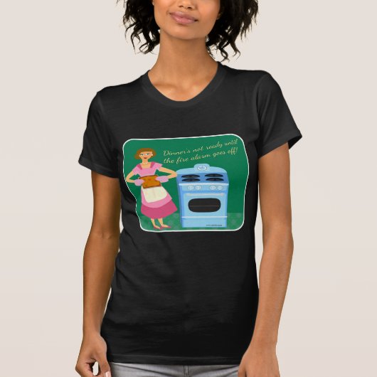 Funny Fire Alarm betekent avondeten huisvrouw T-shirt (Voorkant)