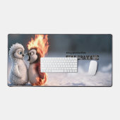 Funny Fire and Ice Penguin Mouse Pad (Keyboard & Muis)