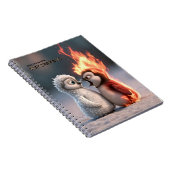 Funny Fire and Ice Penguin Notitieboek (Rechterzijde)