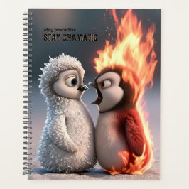 Funny Fire and Ice Penguin  Planner