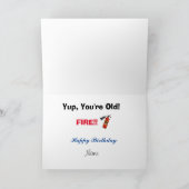 Funny Fire Hazard Customise Age Birthday Card Kaart (Binnen)