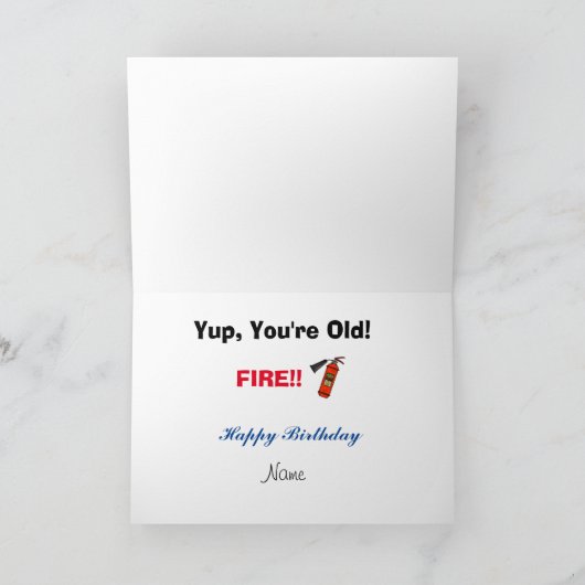 Funny Fire Hazard Customise Age Birthday Card Kaart (Binnen)