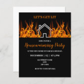 Funny Fire Thored Housewarming Party Invitation (Voorkant / Achterkant)