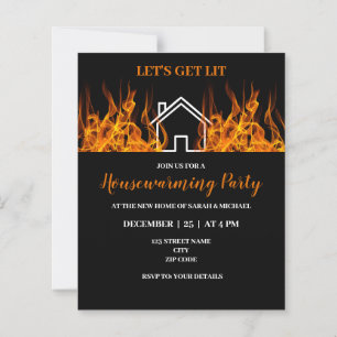 Funny Fire Thored Housewarming Party Invitation