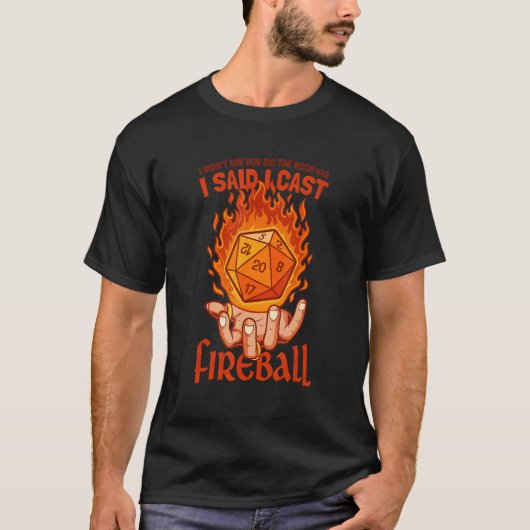 Funny Fireball Wizard Joke Mage Sorcerer Warlock F T-shirt (Voorkant)