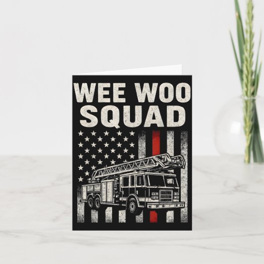 Funny Firefighter Art For Men Women Kids Fire Truc Kaart (Voorkant)