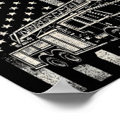 Funny Firefighter Art For Men Women Kids Fire Truc Poster (Hoek)