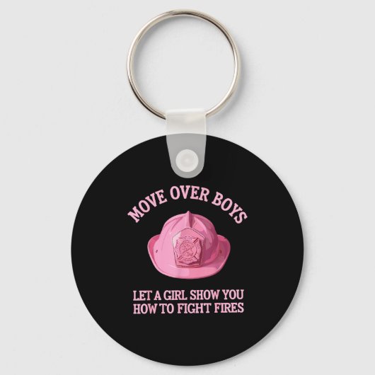 Funny Firefighter Art For Women Girls Fire Fighter Sleutelhanger (Voorkant)