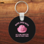 Funny Firefighter Art For Women Girls Fire Fighter Sleutelhanger (Voorkant)