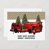 Funny Firefighter Briefkaart voor kerstvakantie (Voorkant / Achterkant)