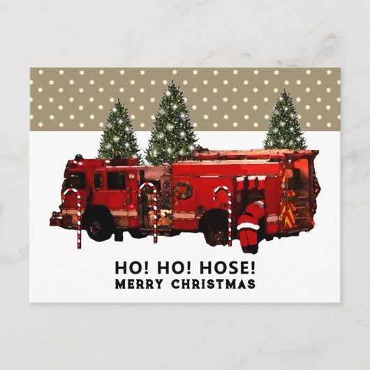 Funny Firefighter Briefkaart voor kerstvakantie (Voorkant)