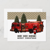 Funny Firefighter Briefkaart voor kerstvakantie (Voorkant / Achterkant)