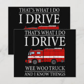 Funny Firefighter dat is wat ik doe als ik Wee Woo Bedankkaart (Voorkant / Achterkant)