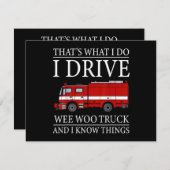 Funny Firefighter dat is wat ik doe als ik Wee Woo Feestdagenkaart (Voorkant / Achterkant)