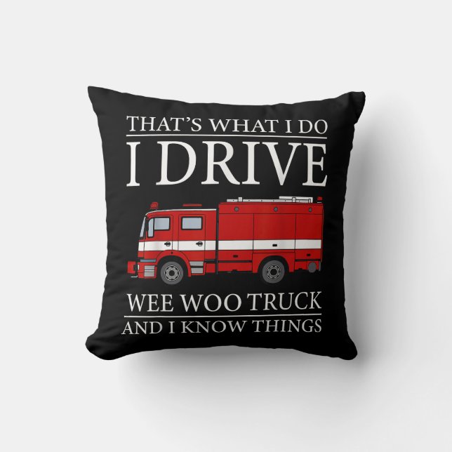 Funny Firefighter dat is wat ik doe als ik Wee Woo Kussen (Voorkant)