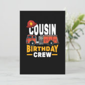 Funny Firefighter Fire Cousin Birthday Crew Kaart (Staand voorkant)