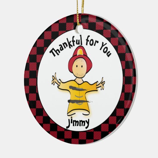 Funny Firefighter Gift - Dank u Fireman Keramisch Ornament (Links)