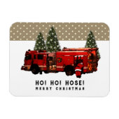 Funny Firefighter Holiday Gift Magneet (Horizontaal)