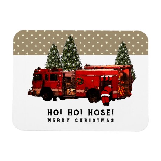 Funny Firefighter Holiday Gift Magneet (Horizontaal)