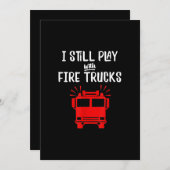 Funny Firefighter | Ik speel nog steeds met brandw Feestdagenkaart (Voorkant / Achterkant)
