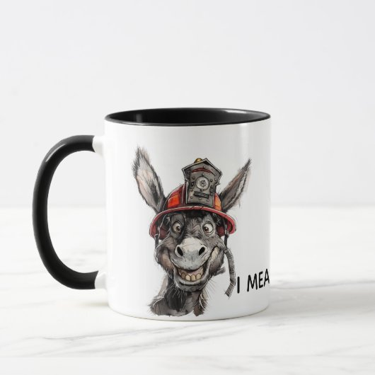 Funny Firefighter Mug Brave Idiot Donkey Joke Mok (Links)