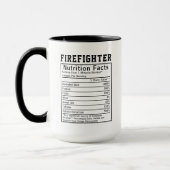 Funny Firefighter Nutrition Facts Gift For Firemen Mok (Links)