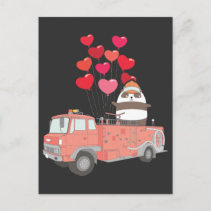 Funny Firefighter Panda Fire Cute Animal Briefkaart
