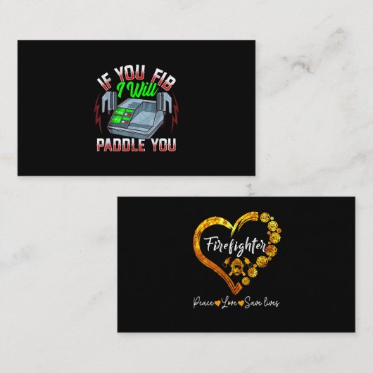 Funny FireFighter Police Kantoor Defibrillator Aanbevelingskaartje (Voorkant / Achterkant)