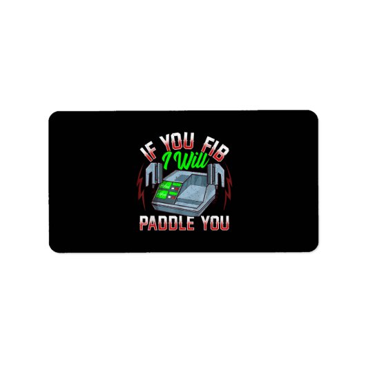 Funny FireFighter Police Kantoor Defibrillator Etiket (Voorkant)