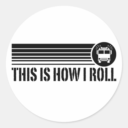 Funny Firefighter Ronde Sticker (Voorkant)