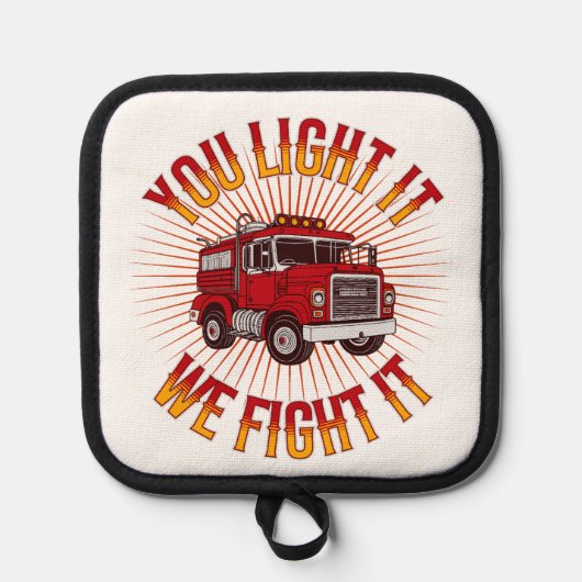 Funny Firehouse Kitchen Square Pannenlap (Voorkant)