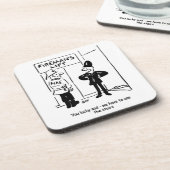 Funny Fireman Firefighter en Policeman Cartoon Bier Onderzetter (Linkerzijde)