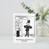 Funny Fireman Firefighter en Policeman Cartoon Briefkaart (Staand voorkant)
