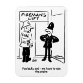Funny Fireman Firefighter en Policeman Cartoon Magneet (Verticaal)