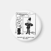 Funny Fireman Firefighter en Policeman Cartoon Magneet (Voorkant)