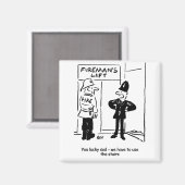 Funny Fireman Firefighter en Policeman Cartoon Magneet (Voorkant / Achterkant)