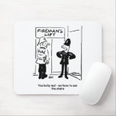 Funny Fireman Firefighter en Policeman Cartoon Muismat (Met muis)