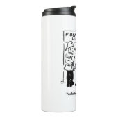 Funny Fireman Firefighter en Policeman Cartoon Thermosbeker (Gedraaid links)