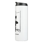 Funny Fireman Firefighter en Policeman Cartoon Thermosbeker (Geroteerd rechts)