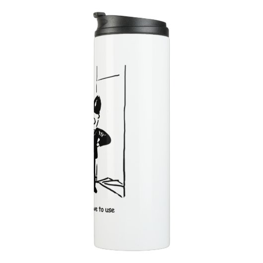 Funny Fireman Firefighter en Policeman Cartoon Thermosbeker (Geroteerd rechts)