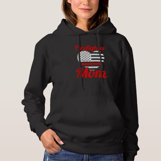 Funny Firemen Firefighter Mam Fireman Mama Mama Mo Hoodie (Voorkant)