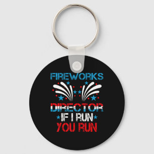 Funny Fireworks Director die ik runde je op 4 juli Sleutelhanger