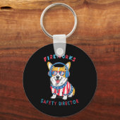 Funny Fireworks Safety Director Dog Technician Exp Sleutelhanger (Voorkant)