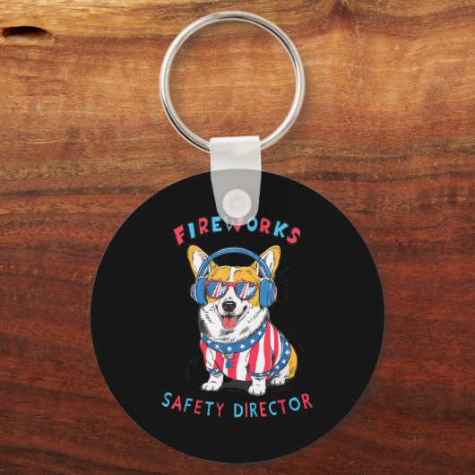 Funny Fireworks Safety Director Dog Technician Exp Sleutelhanger (Voorkant)