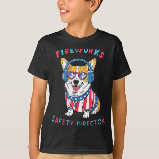 Funny Fireworks Safety Director Dog Technician Exp T-shirt (Voorkant)