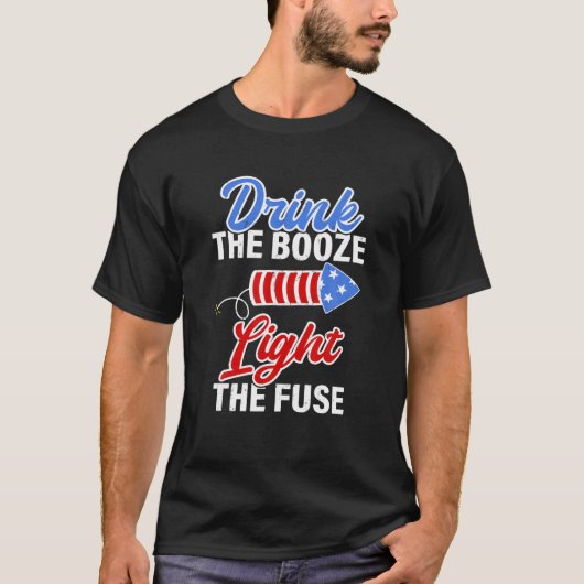 Funny Fireworks T-shirt for Men Day Drink 4e (Voorkant)