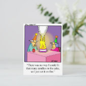 Funny Firey Birthday Cake Briefkaart (Staand voorkant)