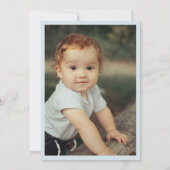 Funny First Birthday Baby Boy Cute Stats Photo Kaart (Achterkant)