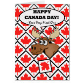 Funny First Canada Day, Moose with Maple Tiles (Voorkant)